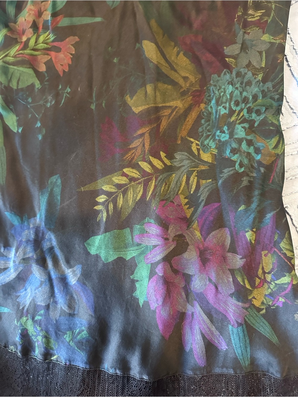 intimissimi Black Floral Lace-Trim Slip Dress purchased in Spain, worn once - Picture 6 of 9